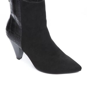 Cone Heeled Crocodile Booties